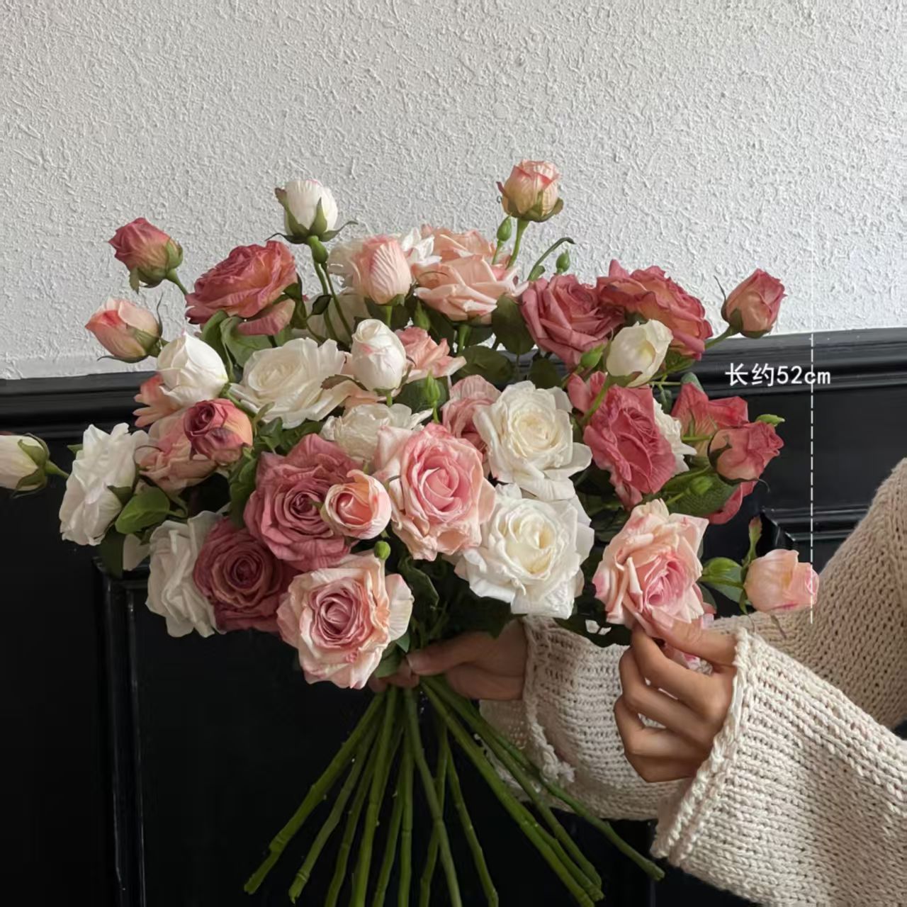 软装美学玫瑰&mdash;酒红3支粉色3支白色2支